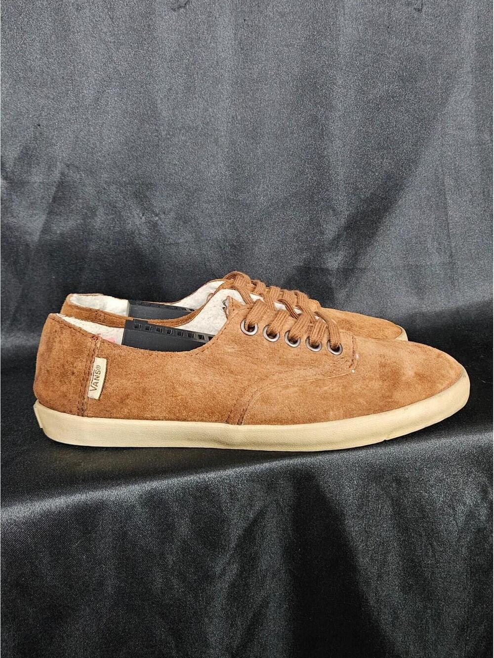 Vans Solana Suede Fleece Lined Brown Womens 6.5 Winter Shoes Discontinued